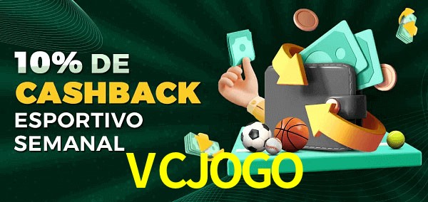 10% de bônus de cashback na VCJOGO