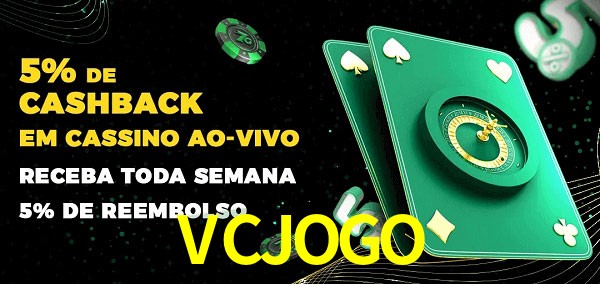 Promoções do cassino ao Vivo VCJOGO